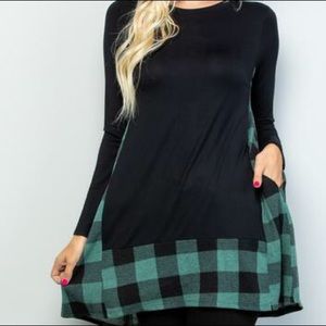 Plaid hem tunic